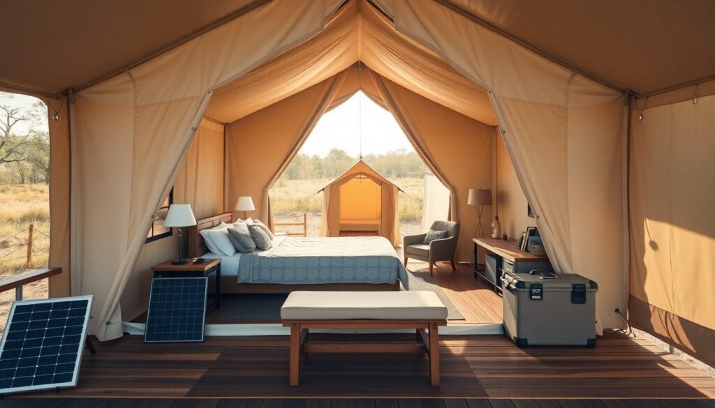 luxury glamping tent